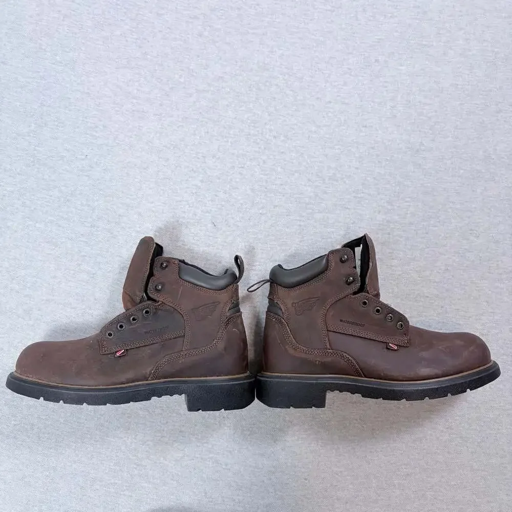 Red Wing Men's Brown Waterproof Leather Work Boots Model 415 Size 9.5 D